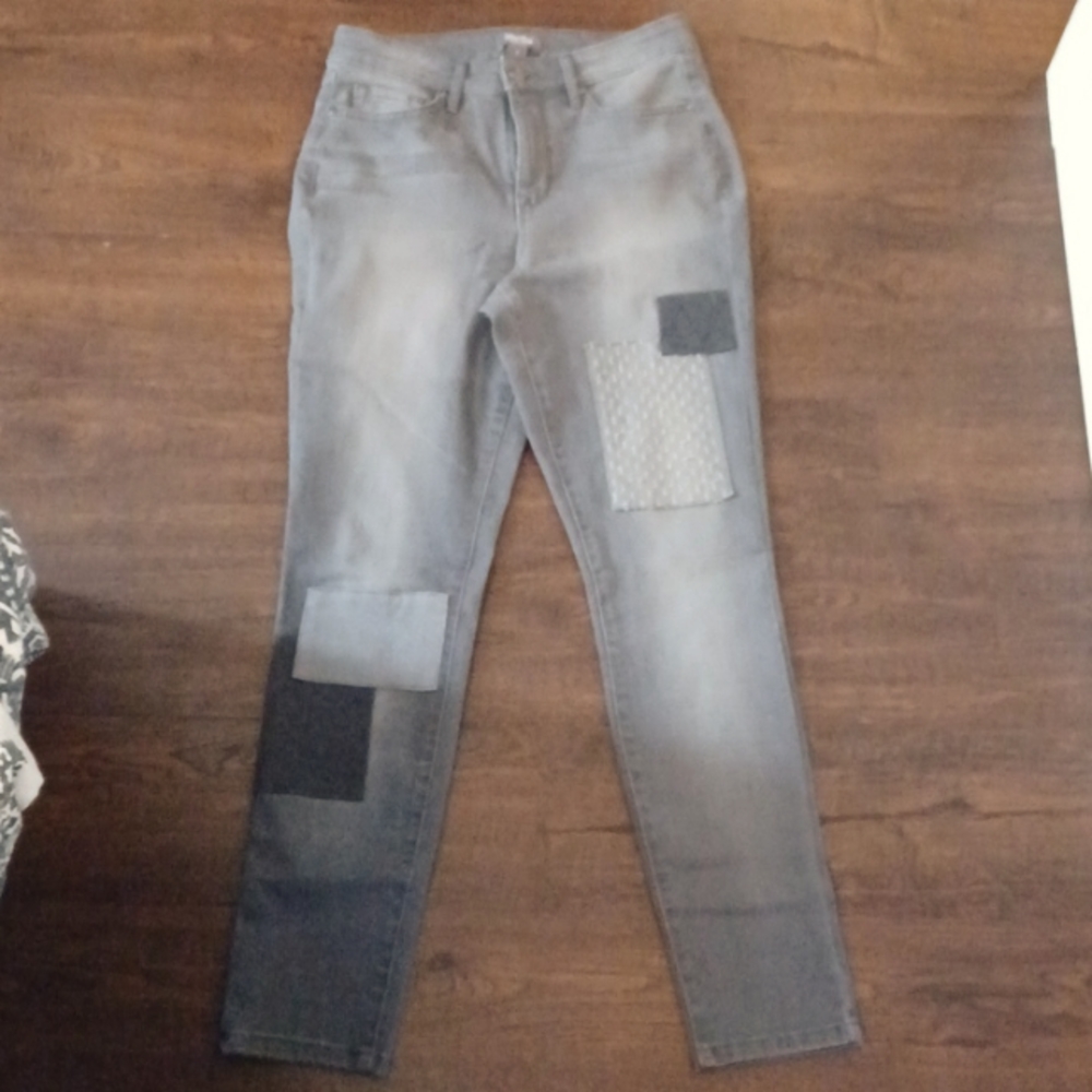 Martha Stewart Gray Patchwork Jean - image 3